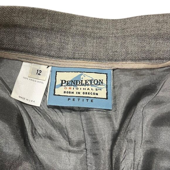 Pendleton Gray Vintage Virgin Wool High Rise Dress Pants 12P - Picture 3 of 3